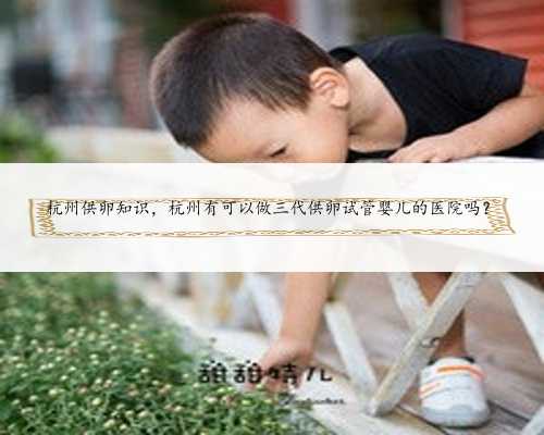 杭州供卵知识，杭州有可以做三代供卵试管婴儿的医院吗？